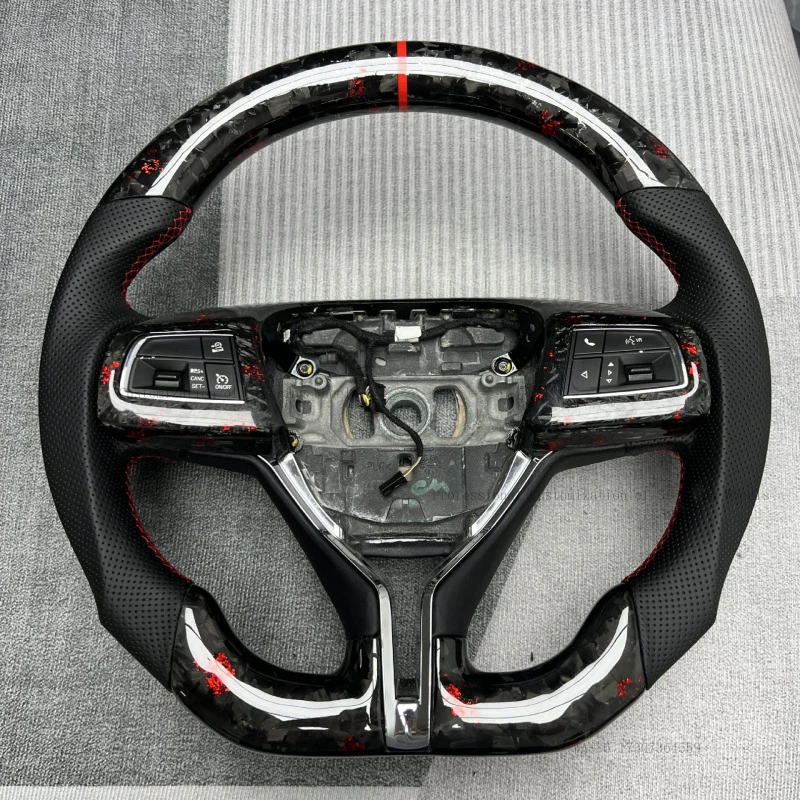 Customized car processing suitable for Maserati Ghibli carbon fiber flat-bottom steering wheel modification