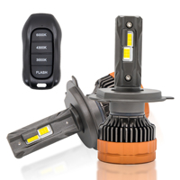 2pcs 80W Tri-Color LED Headlights with Remote, Dual Projector Lens & Cooling Fan Cars Accessories