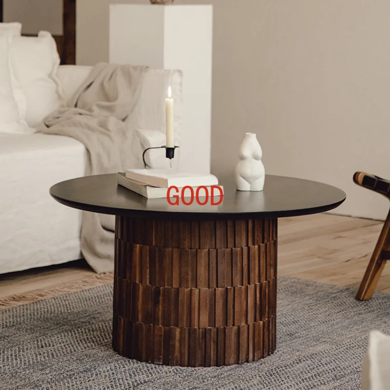 

Black Solid Wood Coffee Table Coffee Table B & B Living Room round Furniture