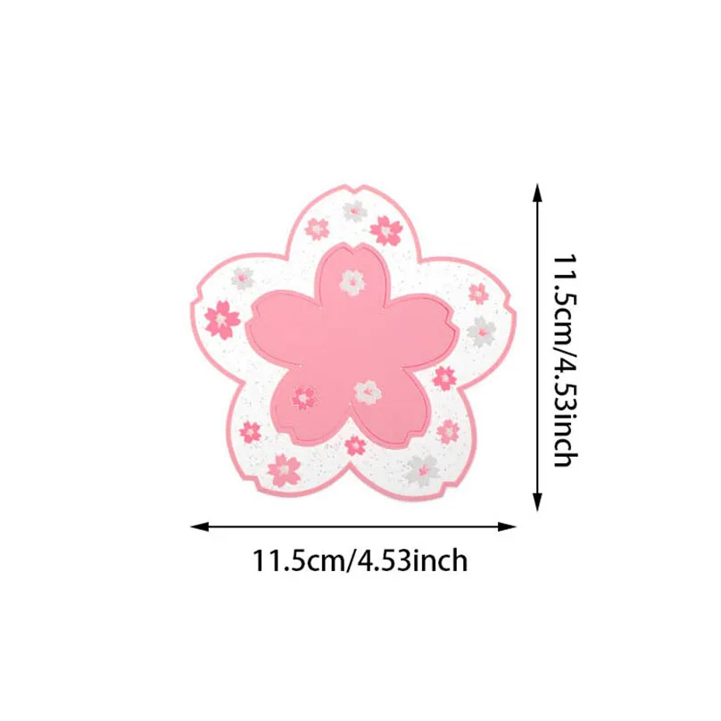 사쿠라 실리콘 컵 매트, 미끄럼 방지 음료 코스터, 커피 컵 매트, 거치대 컵 받침