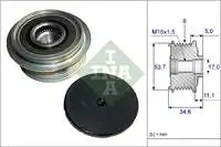 

535012510 inch ALTERNATOR bearing pulley for MONDEO IV 07 / GALAXY S MAX 2,0 16V V70 III S80 II 2,0 16V 07