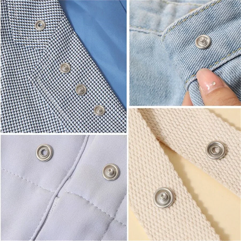 50 مجموعات ذو طيات أداة مجموعة أزرار خاطفة كماشة المعادن الصحافة ترصيع أداة DIY بها بنفسك الملابس الخياطة زر تركيب أداة الخياطة الملحقات