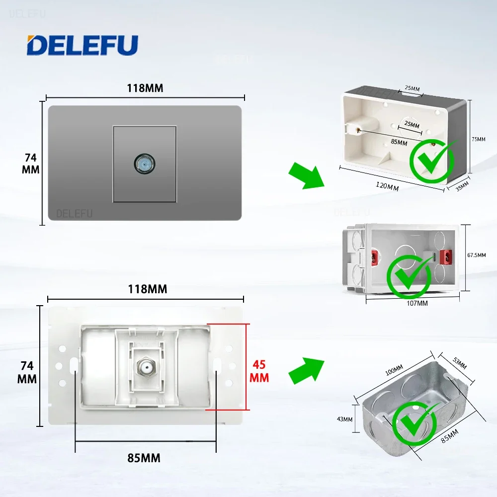 DELEFU Grey PC 2/1 computer combinato multifunzione gratuito USB-C presa a muro