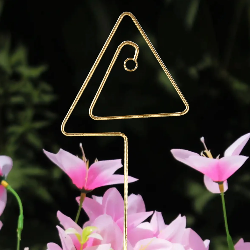 Metal Triangle DIY Crystal Suncatcher Accessories Climbing Plant Trellis Stake Potted Vine Ivy Flower Plant Support Garden Decor