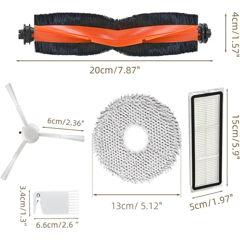 AC66 สําหรับ Dreame L10S Ultra / L10 Ultra / Xiaomi X10 + เครื่องดูดฝุ่นหุ่นยนต์หลักแปรงด้านข้าง Mop Pads ตัวกรอง HEPA อะไหล่