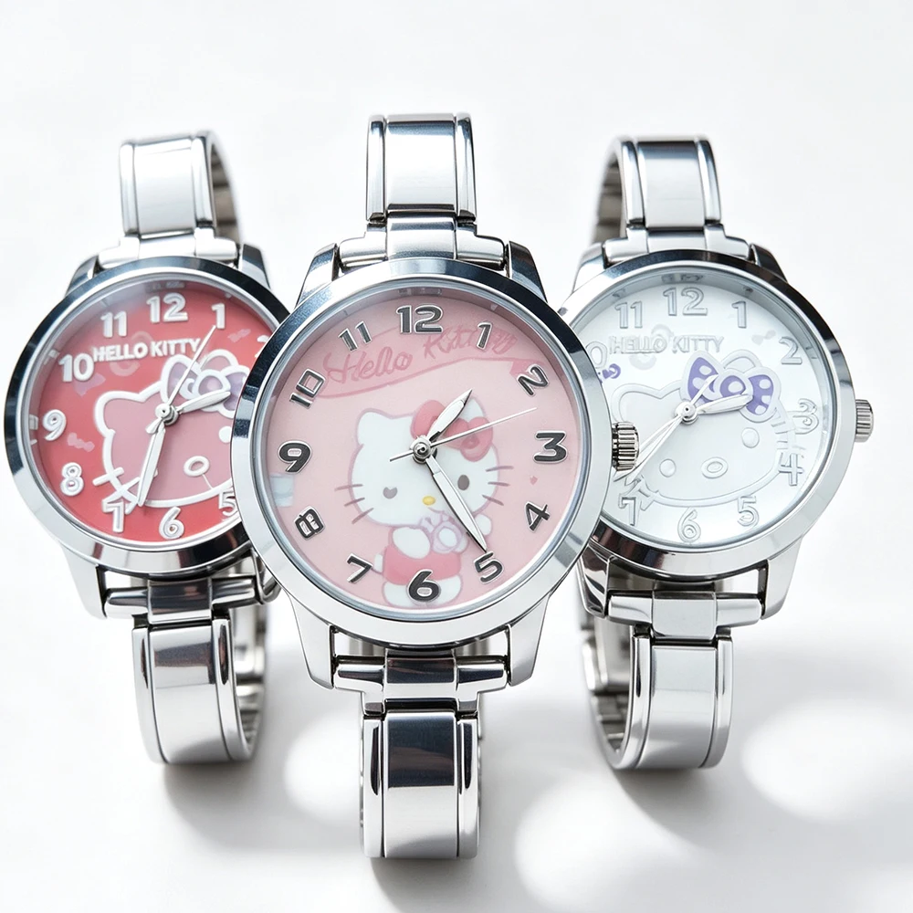 Italian Charm Watch DIY 9mm Width Stainless Sanrio Watch Women's Bracelet Bangle for Party Friend Birthday Jewelry Gift
