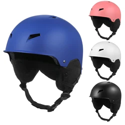 Women Men Snowboard Helmet with Detachable Earmuff Men Women Snow Helmets with Goggle Fixed Strap Safety Ski Helmet