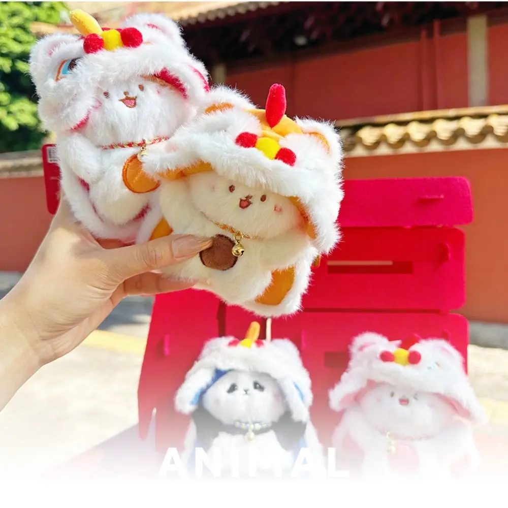 

CNY Style Lion Dance Plush Pendant Good Luck Cute Animal Lion Dance Plush Keyring Bunny Cat Lovely Traditonal Doll Keychain