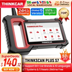 THINKCAR Thinkscan Plus S7 OBD2 Scanner Professional Automotive Code Reader Car Diagnostic Tool Diagnosis Wifi Update Free