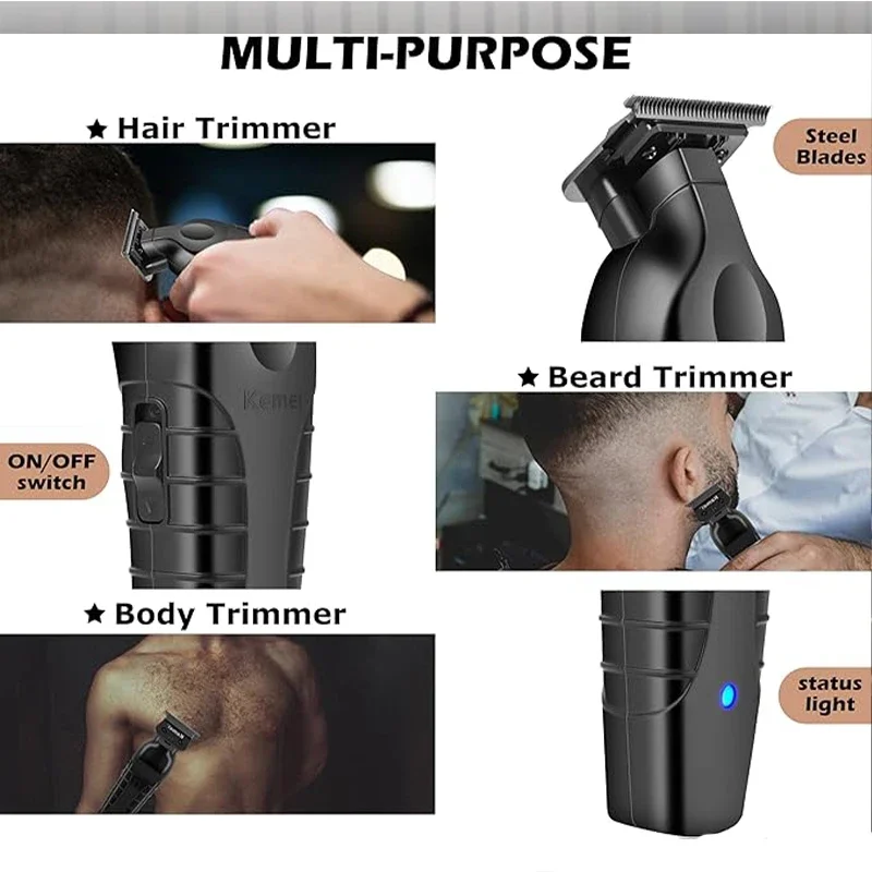 Kemei KM-2299 USB Fast Charging Clippers Barber Machine 1200MA Rechargeable Cordless Hair Trimmer Kemei Electric Hair Clipper