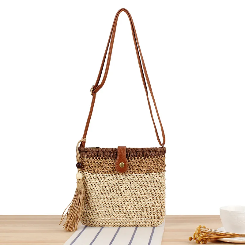 

Beach woven bag, summer bucket bag, seaside vacation bag, fashionable and versatile straw woven commuting bag