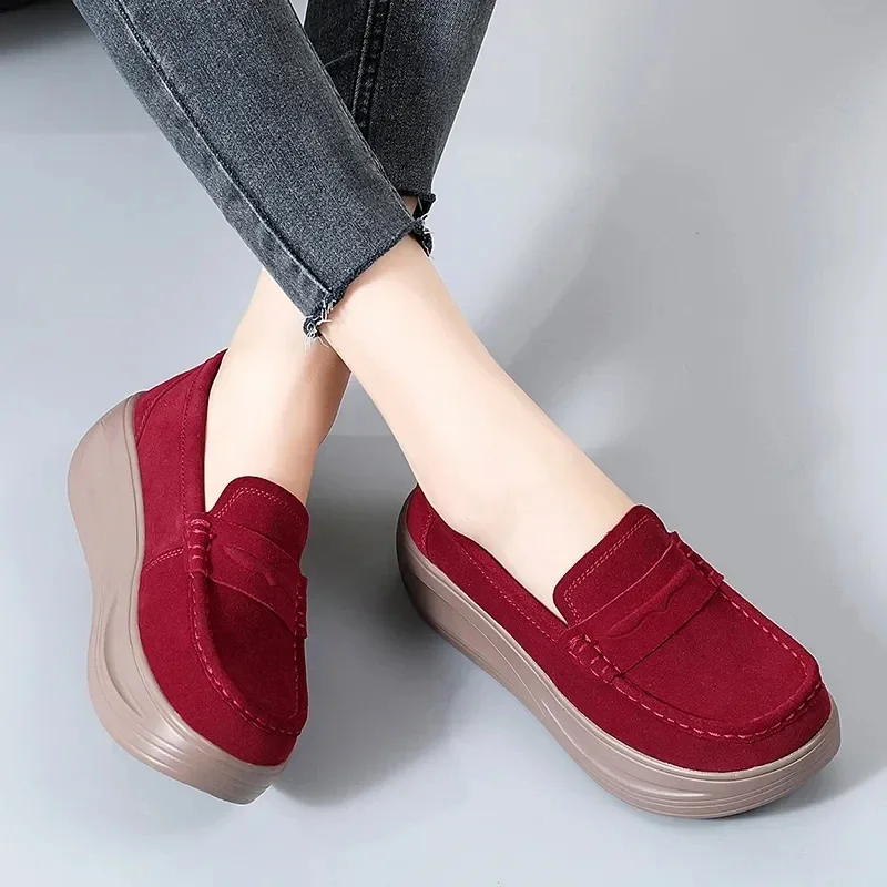 Women Flats Shoes Woman Platform Slip On Sneakers Women Suede Ladies Loafers Women\'s Casual Shoes Moccasins Zapatos Mujer