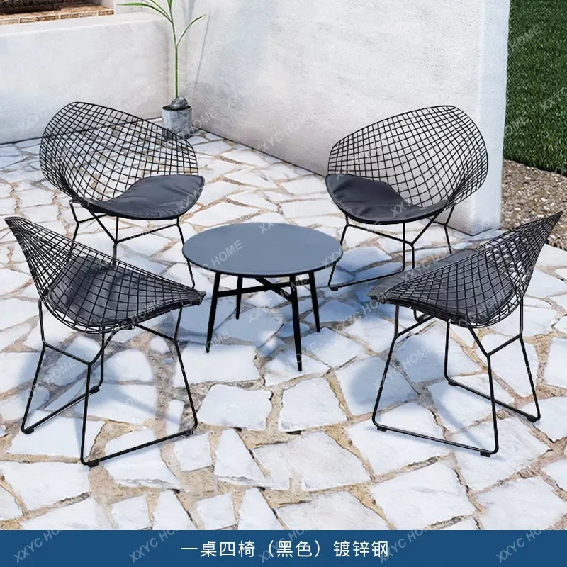 Creative balcony table and chair set for outdoor patio, waterproof and sun-proof, leisure small table and chair combination, wro