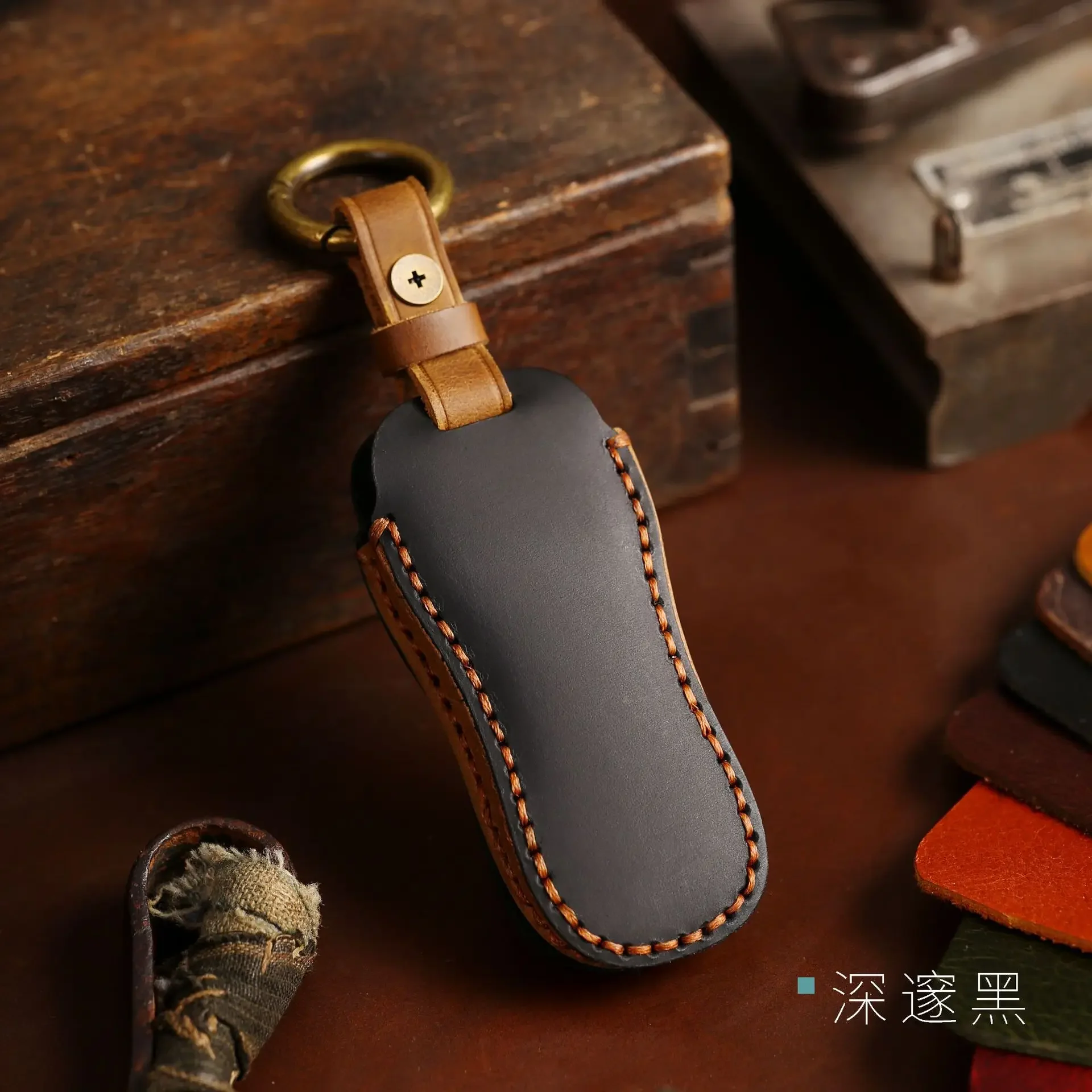 1pc Fatti A Mano In Pelle Chiave Dell'automobile Caso di Protezione A Distanza Telaio di Copertura Per Il Nuovo Porsche Cayenne Panamera 2020 911 992 971 Carrera Taycan