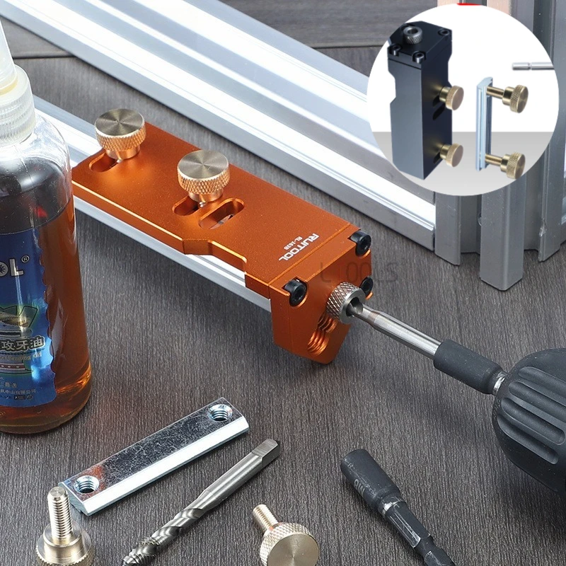 Aluminum Profile Tapping Assistant Tap Drilling Limit Fixture for 20/30/40 Aluminum Profile Firmly Positioning Hardware Tapping