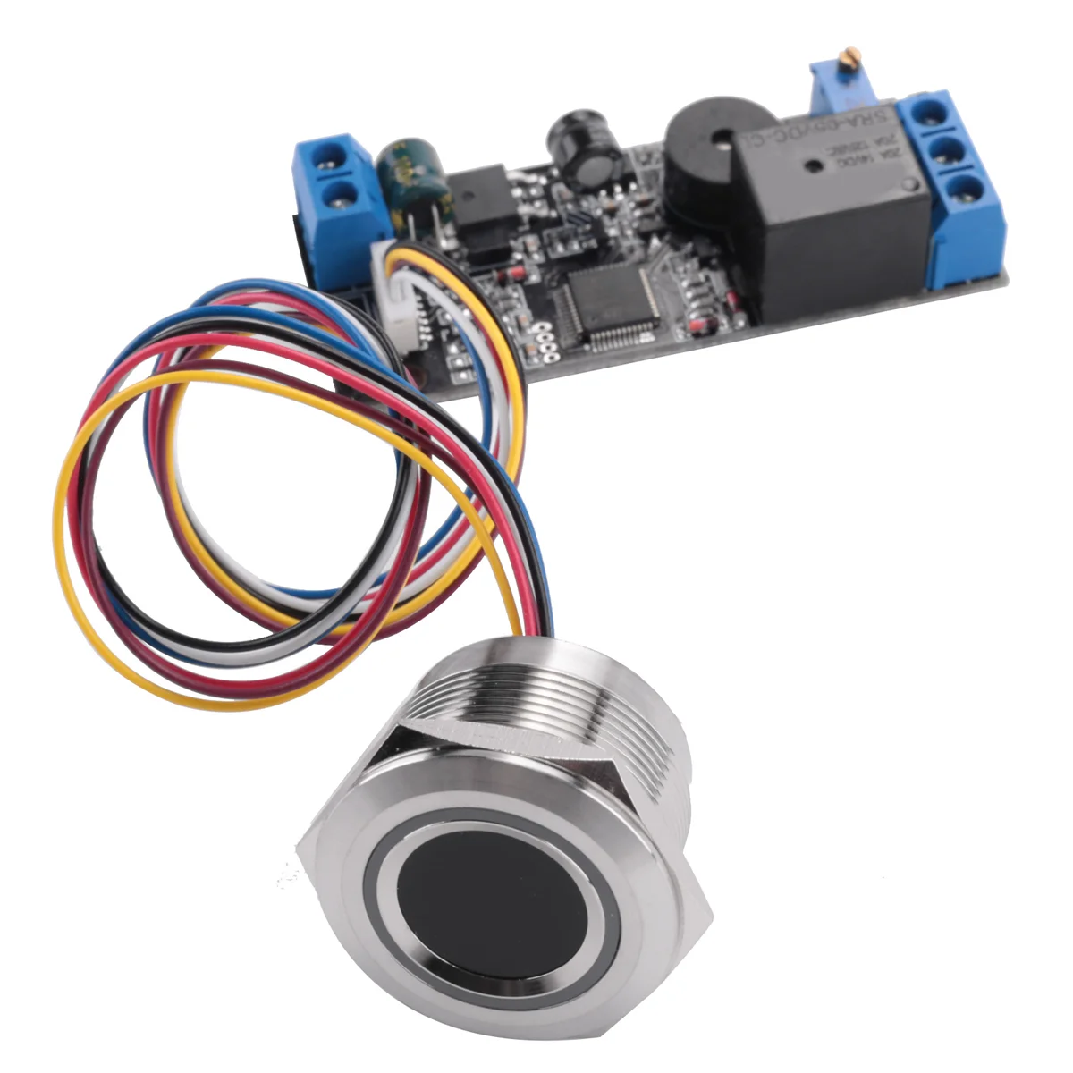 A nova placa de controle de impressão digital de baixa potência K202 DC12V + módulo de reconhecimento de impressão digital R503 redondo