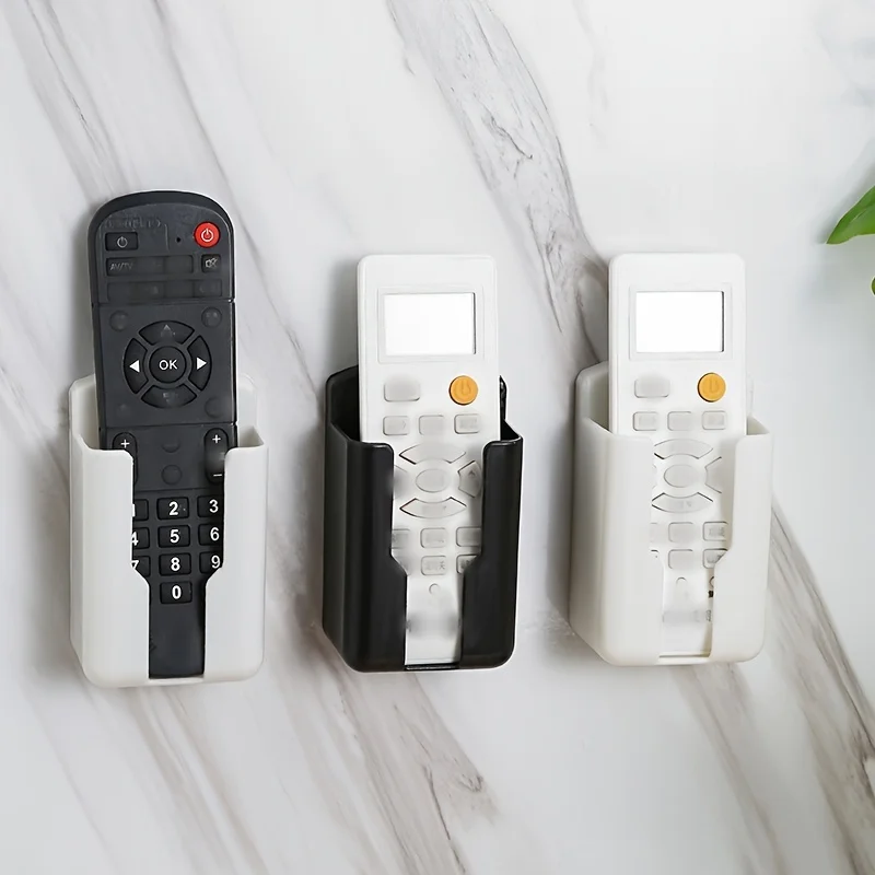 Incredibly Useful! A Set of Three Durable Plastic Wall-Mounted Remote Control Holders. A Great Helper for Organizing TV view 2