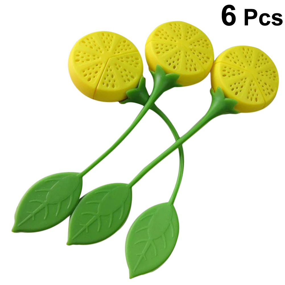 

6pcs Lemon Shape Silicone Infuser Food Grade Strainer For Loose Leaf Tea Easy Clean Non Stick Floating Tea Bag Steeper With