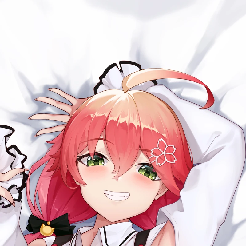 

Dakimakura Anime Pillow Cover Sakura Miko Double Sided Print 2Way Cushion Cover Xmas Gifts