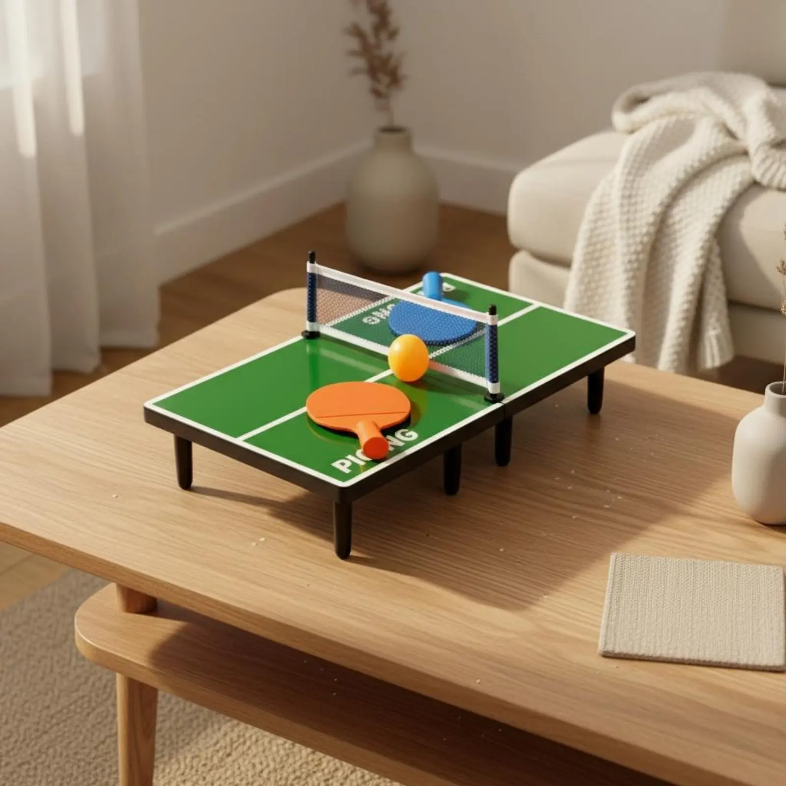 

Mini Table Tennis Set Compact Mini Table Tennis Table Indoor Toy Lightweight Long-Lasting for Tabletop