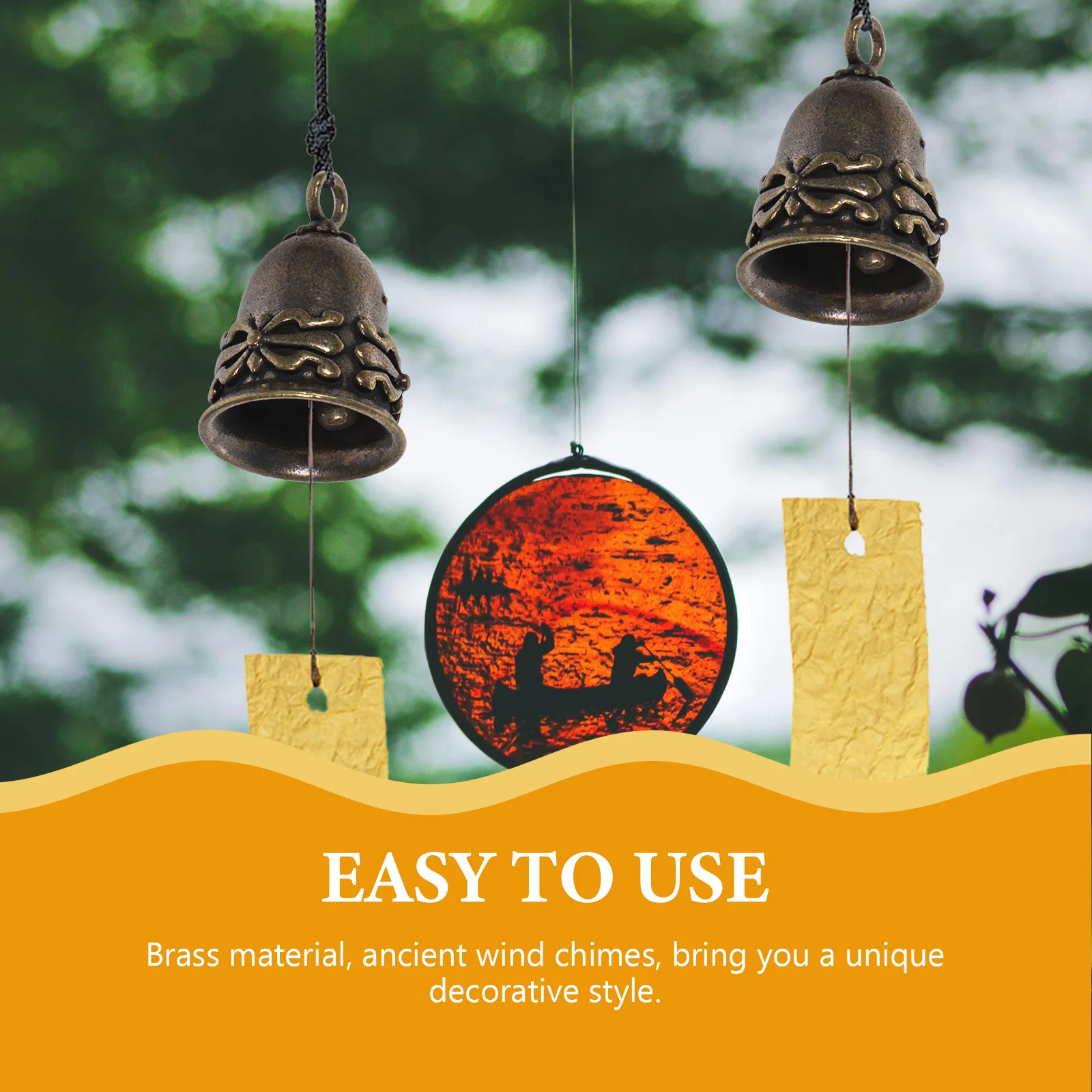 

4pcs Retro Bell Brass Charms Embossed Diy Pendant Keychain For Craft Decor Vintage Hanging Bell Decoration Metal Bells Supplies