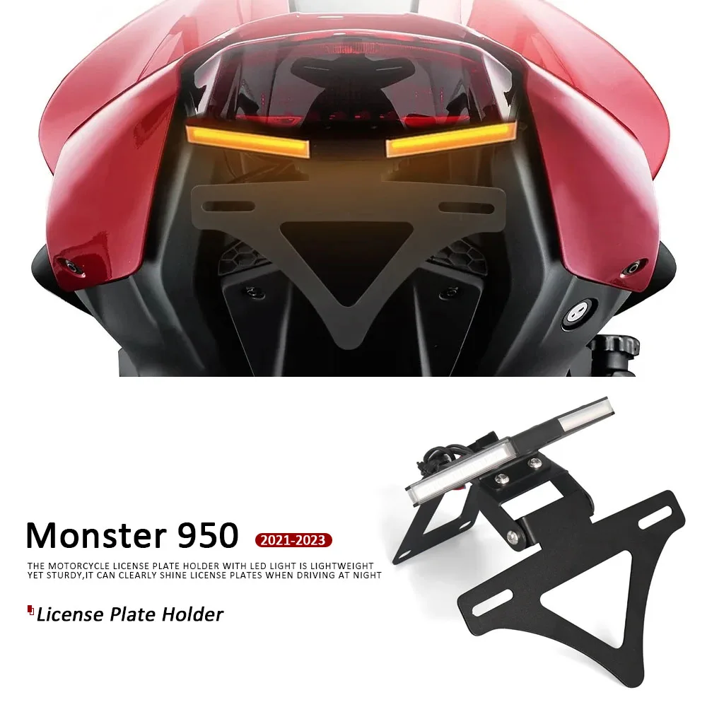 

Motorcycle Fit For Ducati Monster 950 2021-2023 License Plate Holder Bracket with Lights Tail Tidy Fender Eliminator Monster950