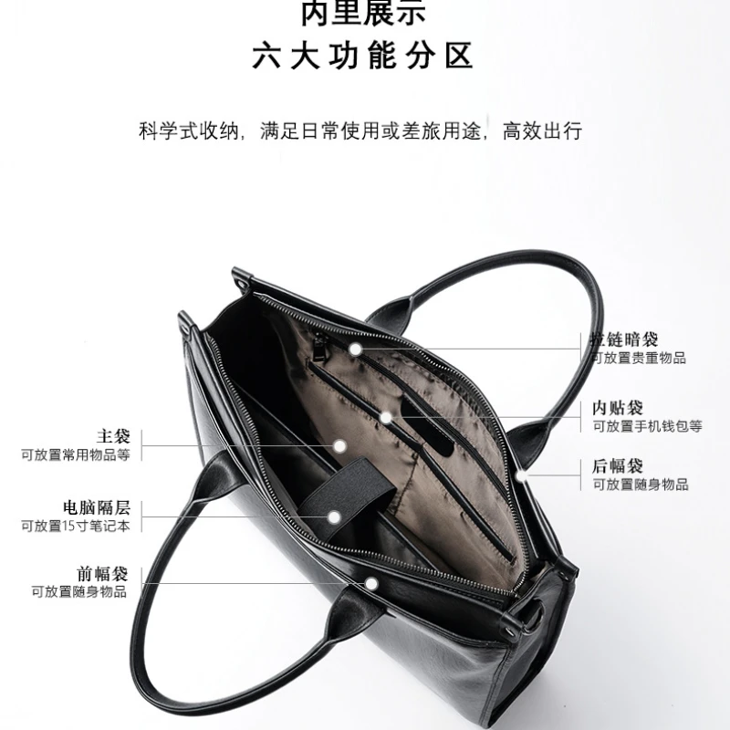 Valigetta da donna di design di lusso Borsa tote in pelle di mucca Borse a tracolla da uomo di alta qualità Borsa per laptop in pelle