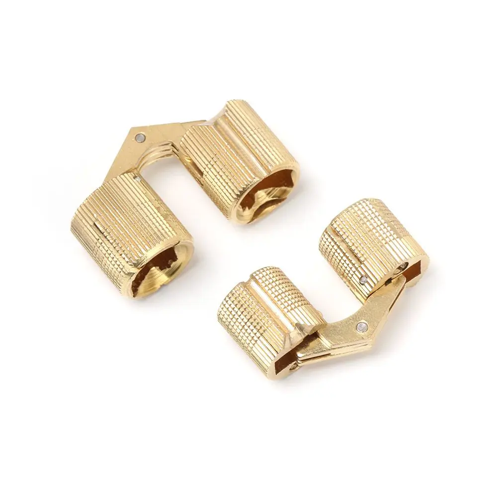 Brass Furniture Hinges 8-18mm Cylindrical  Cabinet Invisible Door Hinges for Hardware Gift Box