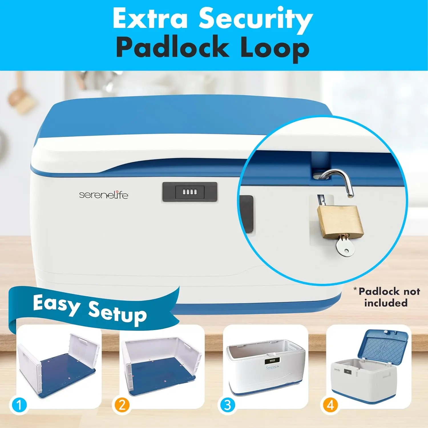 صندوق تخزين قابل للتكديس بسعة 5 جالون مع قفل - منظم بلاستيكي متين للمنزل والمكتب والجراج