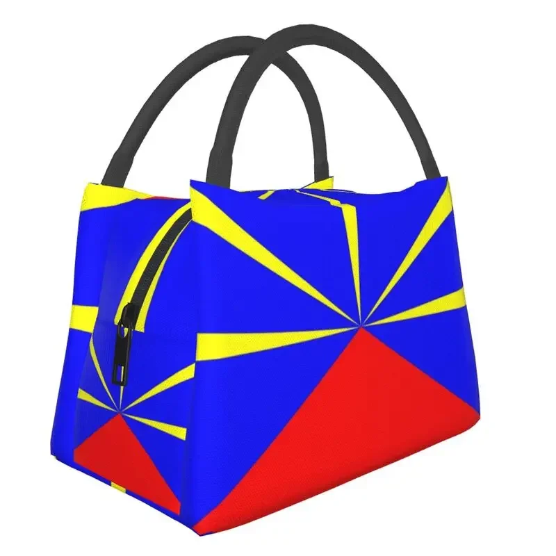 

974 Reunion Island Flag Insulated Lunch Bag for Women Waterproof Reunionese Proud Thermal Cooler Lunch Box Office Picnic Travel