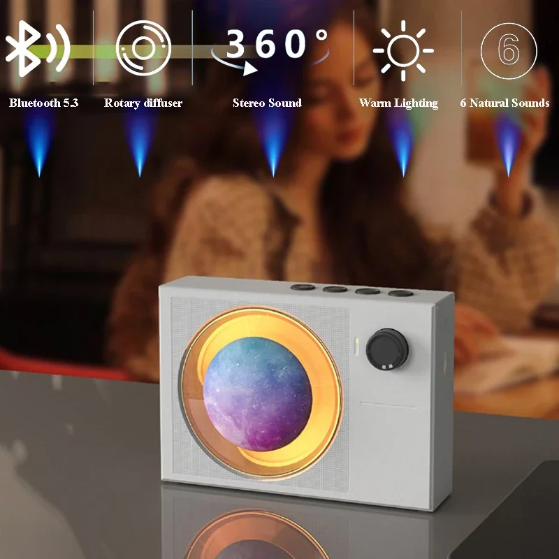 女の子と子供のためのワイヤレスBluetoothスピーカー,ステレオサウンド,ホワイトノイズ,多機能音楽プレーヤー,寝室の常夜灯