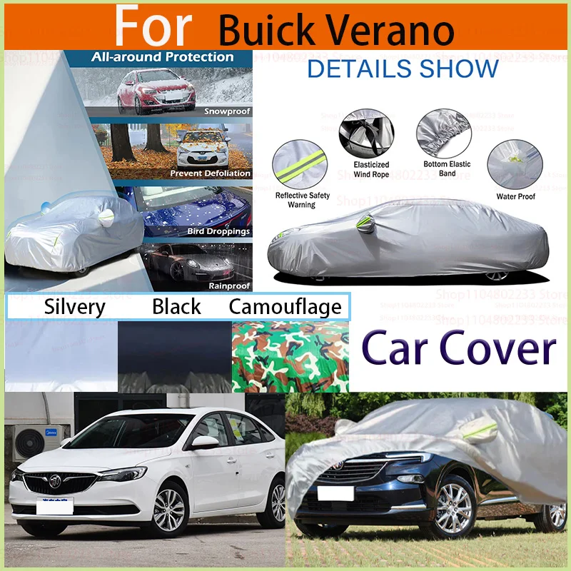 

For Buick Verano Car Cover with Reflective Strip Sunscreen Protection Dustproof&Waterproof UV Scratch-Resistant Universal