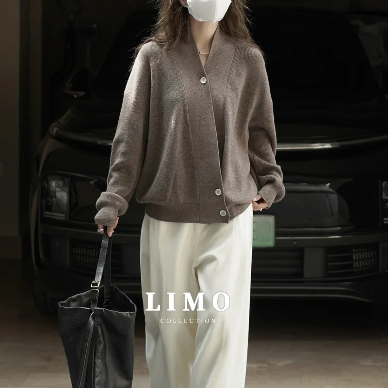 

LIMO 2025 Autumn Winter Knitted Cardigan for Women Cozy Cable Knit Open Front Long Sleeve Outerwear for Daily Casual