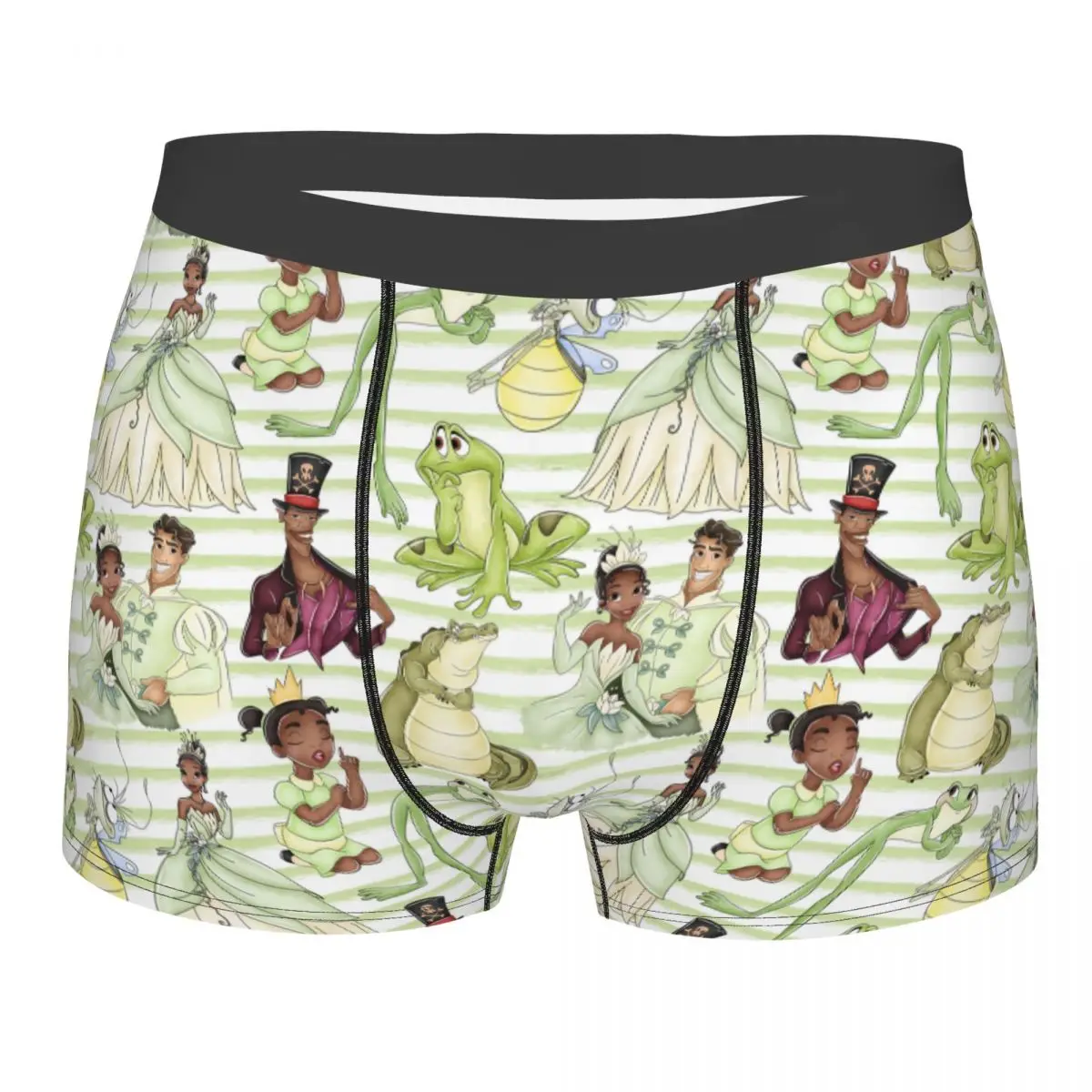 

Мужское крутое нижнее белье принцессы Тианы на заказ, трусы-боксеры принцессы и лягушки, мягкие шорты, трусы, трусы