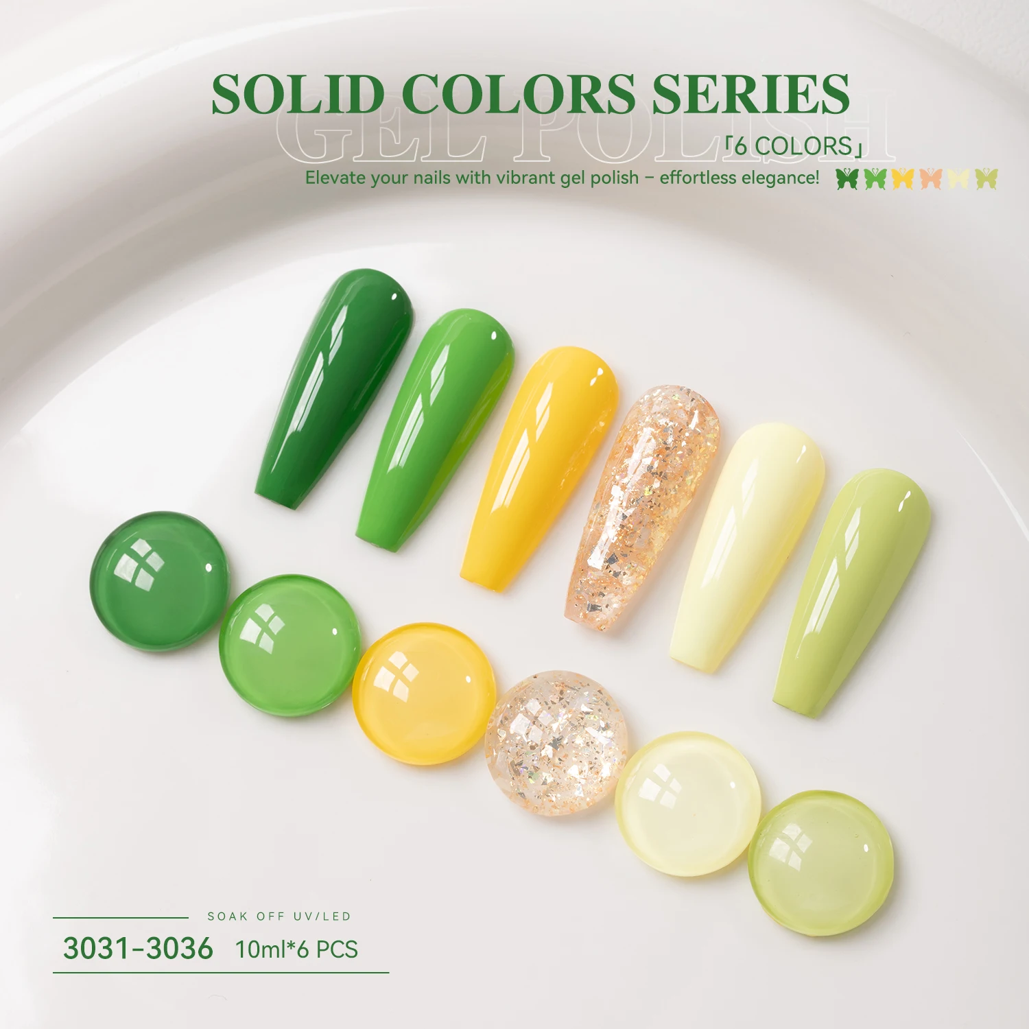 Vendeeni عالية الصباغ 6 ألوان جيل طلاء الأظافر مجموعة الأشعة فوق البنفسجية هلام طقم أظافر بولي TPO HRMA الحرة OEM/ODM 15 مللي الأفوكادو اللون هلام طلاء الأظافر #2