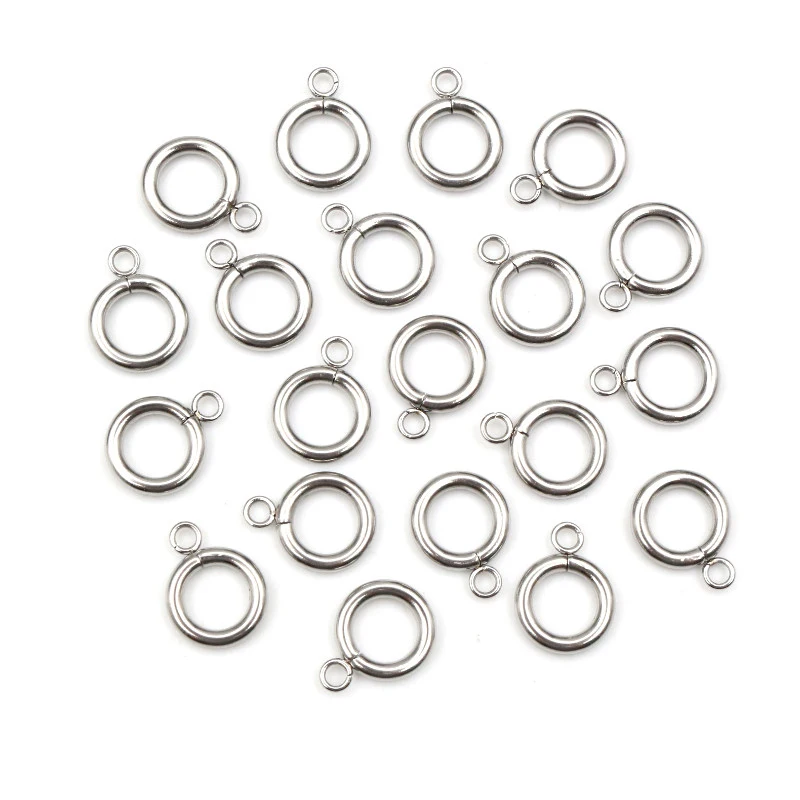 30pcs 316L Stainless Steel Small Loop Hoops Rings Circle Connector Diy Jewelry Findings Accessories for Bracelet Neckalce