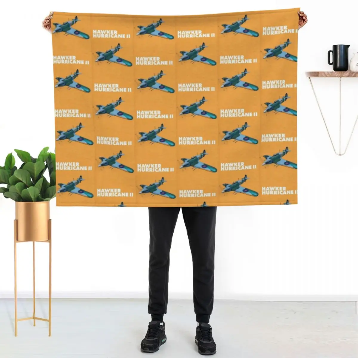 RAF Hawker Hurricane by Dennis Weber of ShreddyStudio Throw Blanket warm winter Thins Cute warm for winter Blankets