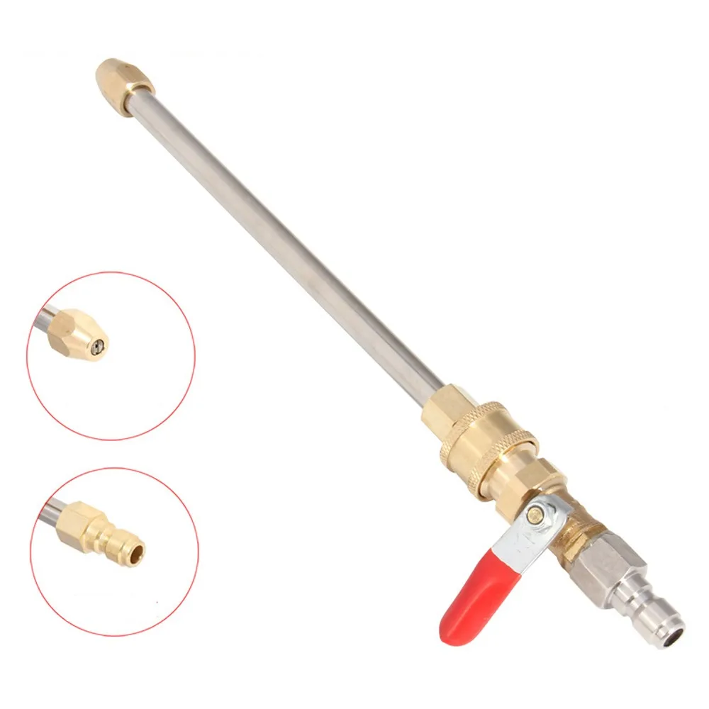 

Удлинительная палочка для автомойки высокого давления, 1/4 дюйма, металлическая струя, быстрая насадка для автомобиля, устойчивая к коррозии, очиститель желобов для мойки