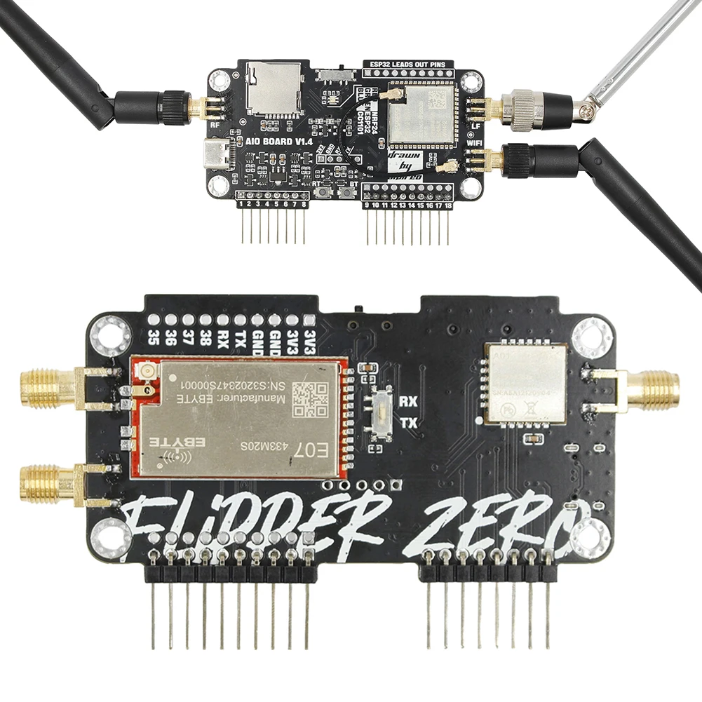 

Модуль расширения для Flipper Zero 3 в 1 2,4G WiFi NRF24 + ESP32 с высоким коэффициентом усиления CC1101 модуль NRF Sniffer mousecker