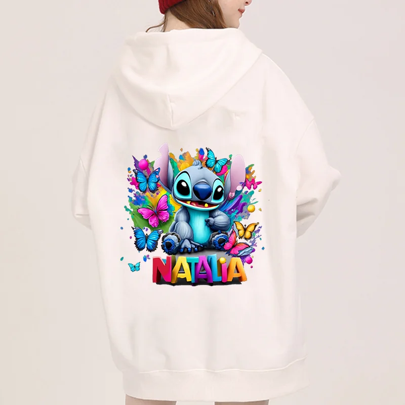 Disney  Lilo & Stitch Stitch Men Women Hoodies Casual Hip Hop Streetwear Long Sleeves Sweatshirts Boys Girls Autumn Tops Coats