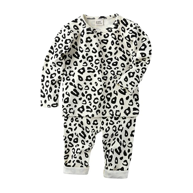 Fashion Baby Clothing 0-6Years Baby Girl Boy Leopard Clothes Set Newborn Sweatshirt + Pants Kids Suit Costume Sets Accessories