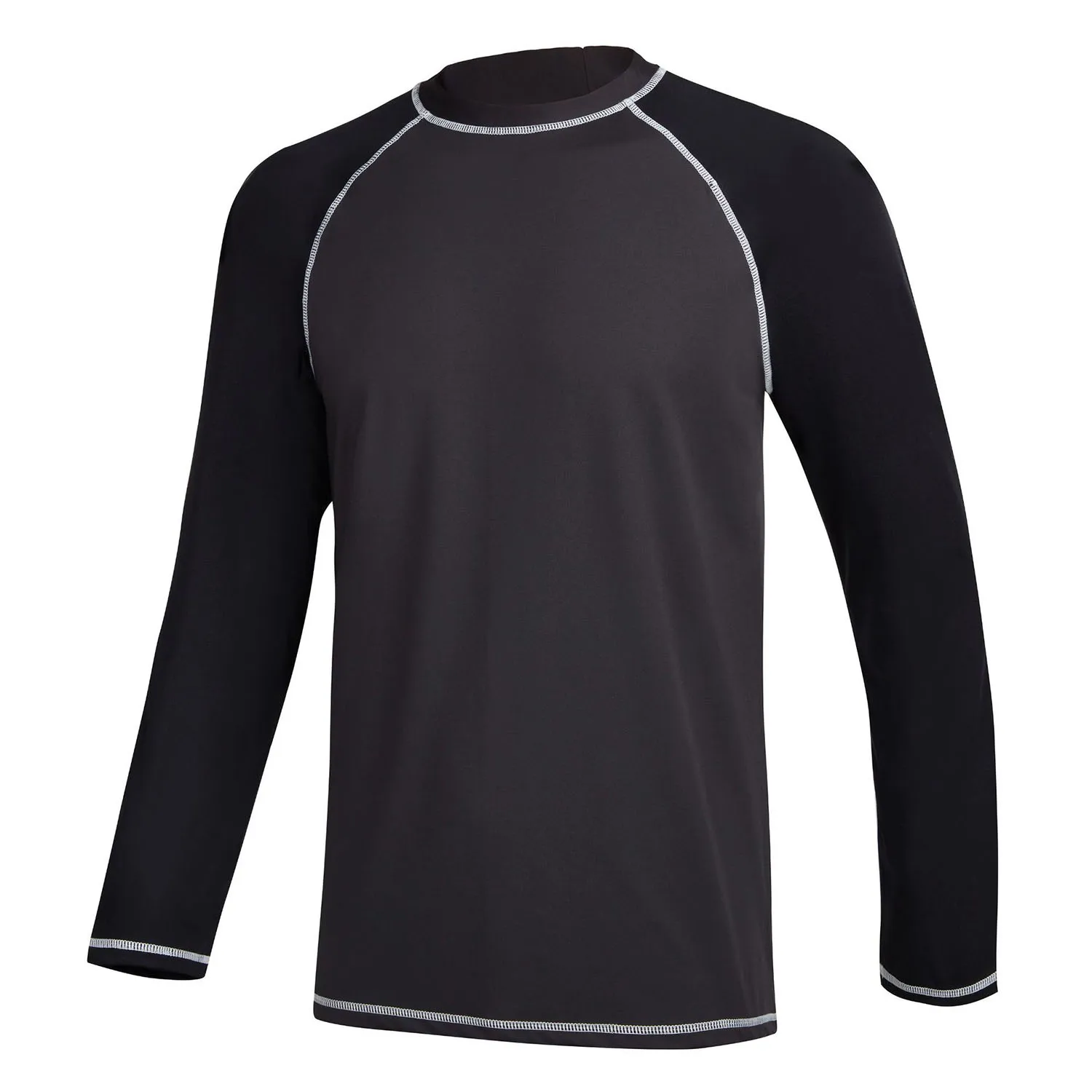 Herren Langarm Schwimm hemden Rash guard bis 50 UV Sonnenschutz hemd sportliches Training Laufen Wandern T-Shirt Bade bekleidung – Detail 9