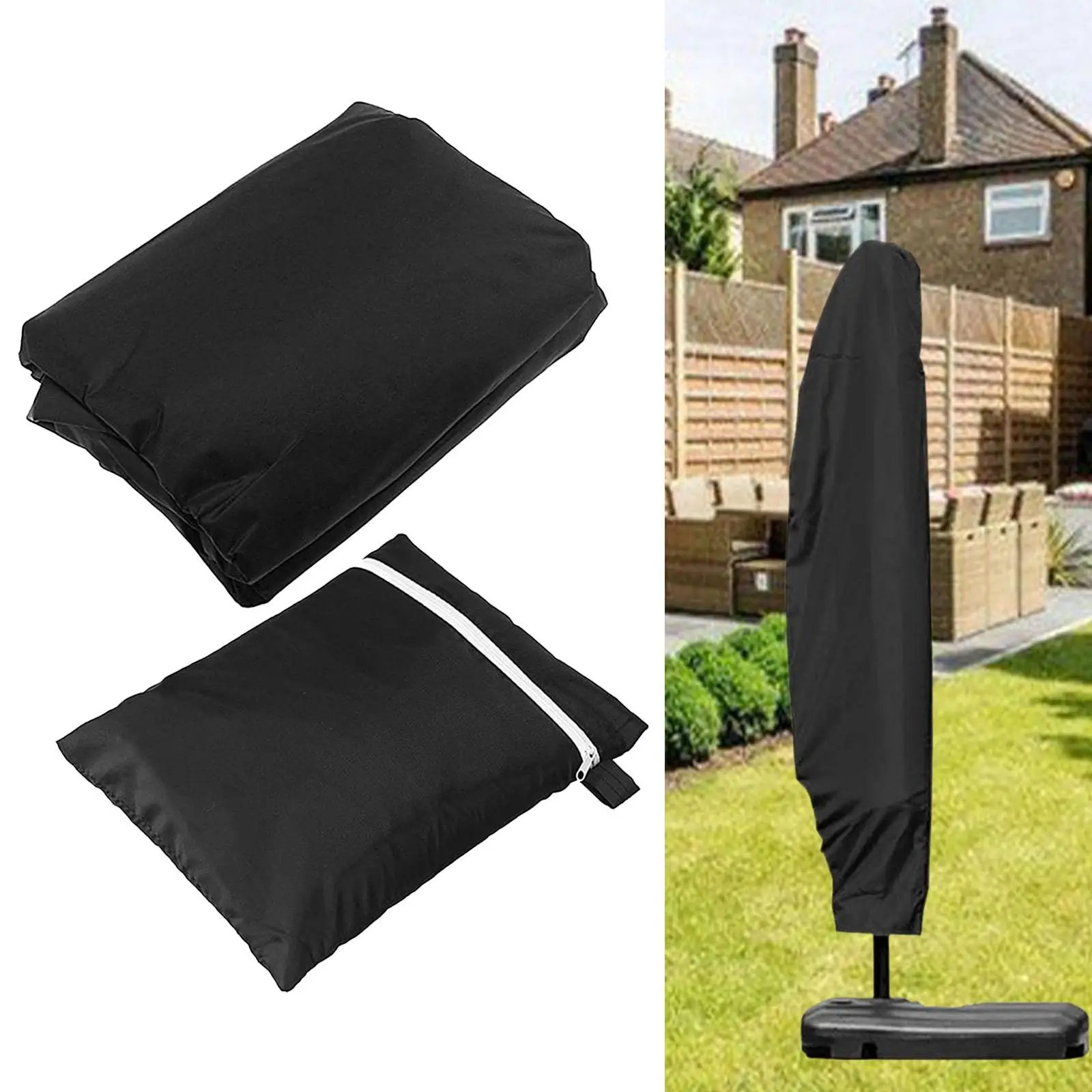 Outdoor Offset Banana Umbrella Cover, Parasol Cover Anti UV  210D oxford Outdoor Garden Sun Shade Cantilever Umbrella Cover