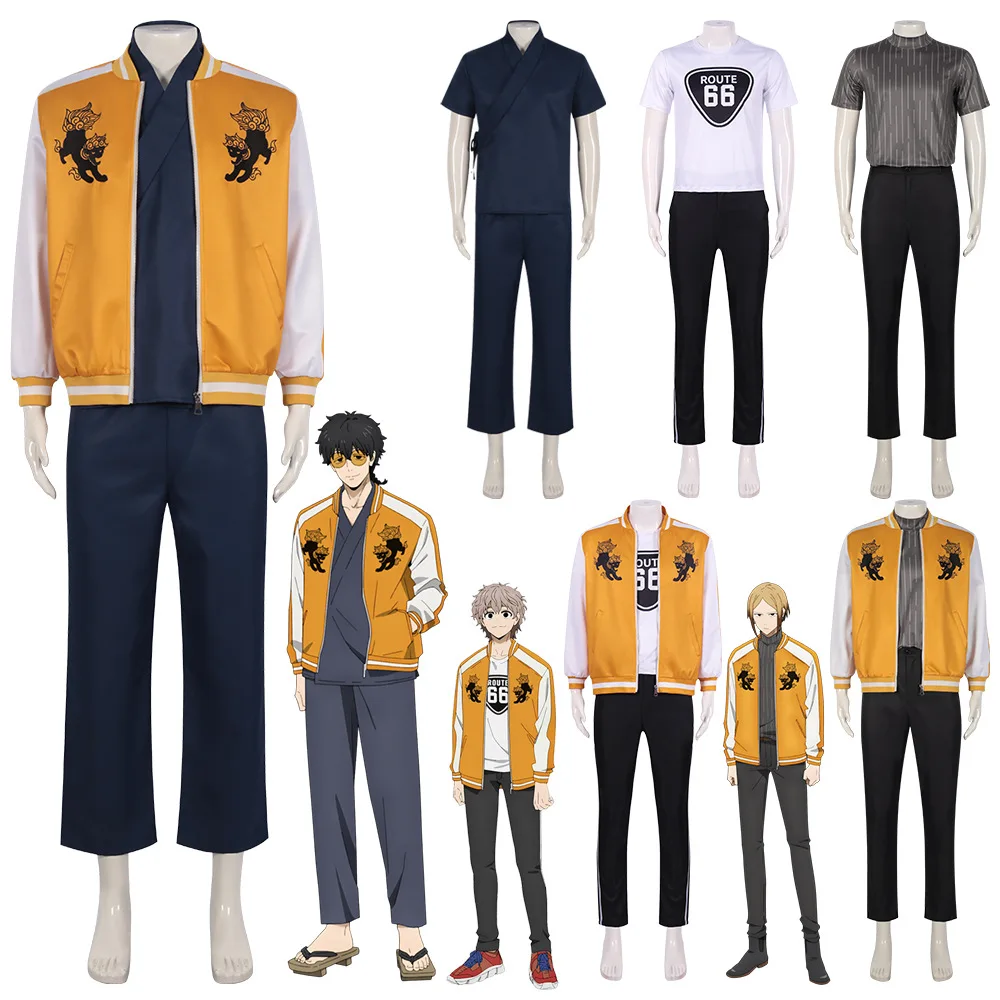 Jo gioco Costume Cosplay parrucca Anime giacca a vento Shishitoren Kimono uniforme giacca maglione occhiali Choji Tomiyama Halloween