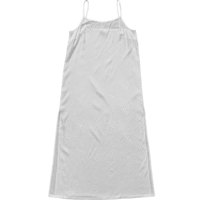 

Pure White Small Floral Embroidery Strap Dr Sansastore High Waist Cotton Blend Svel Women's Summer Dr for Various...