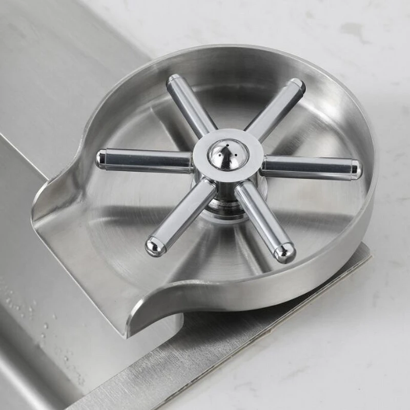 Roestvrijstalen aanrecht Glazen beker Wassen Automatische hogedrukspray Wasmachine Cup Tool Schone kraan Bar Rinser Koffiekan