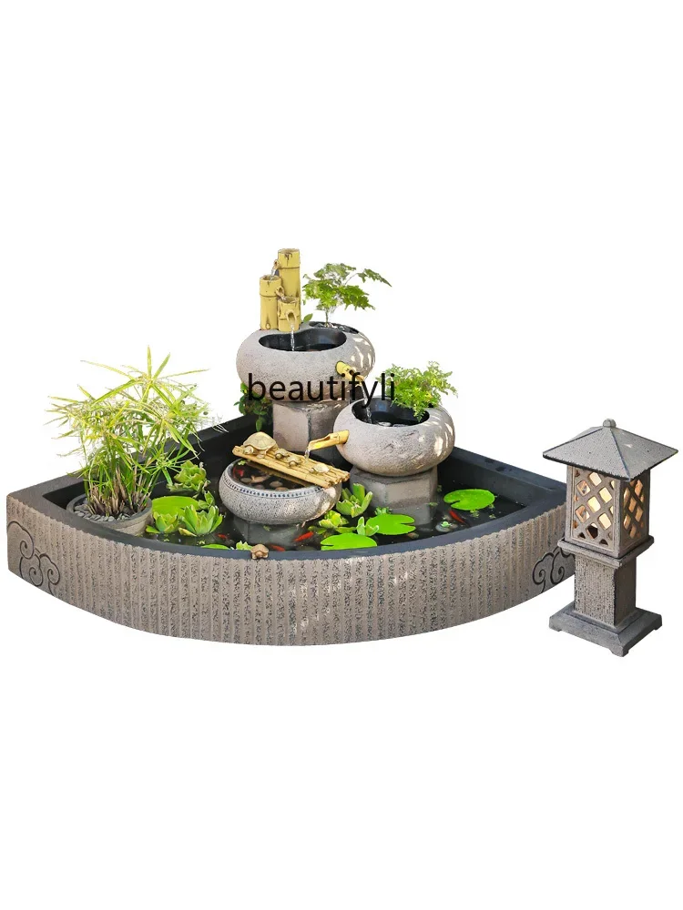 

Outdoor Artificial Mountain and Fountain Fish Tank Decoration Waterscape Courtyard Layout Decorative Landscaping