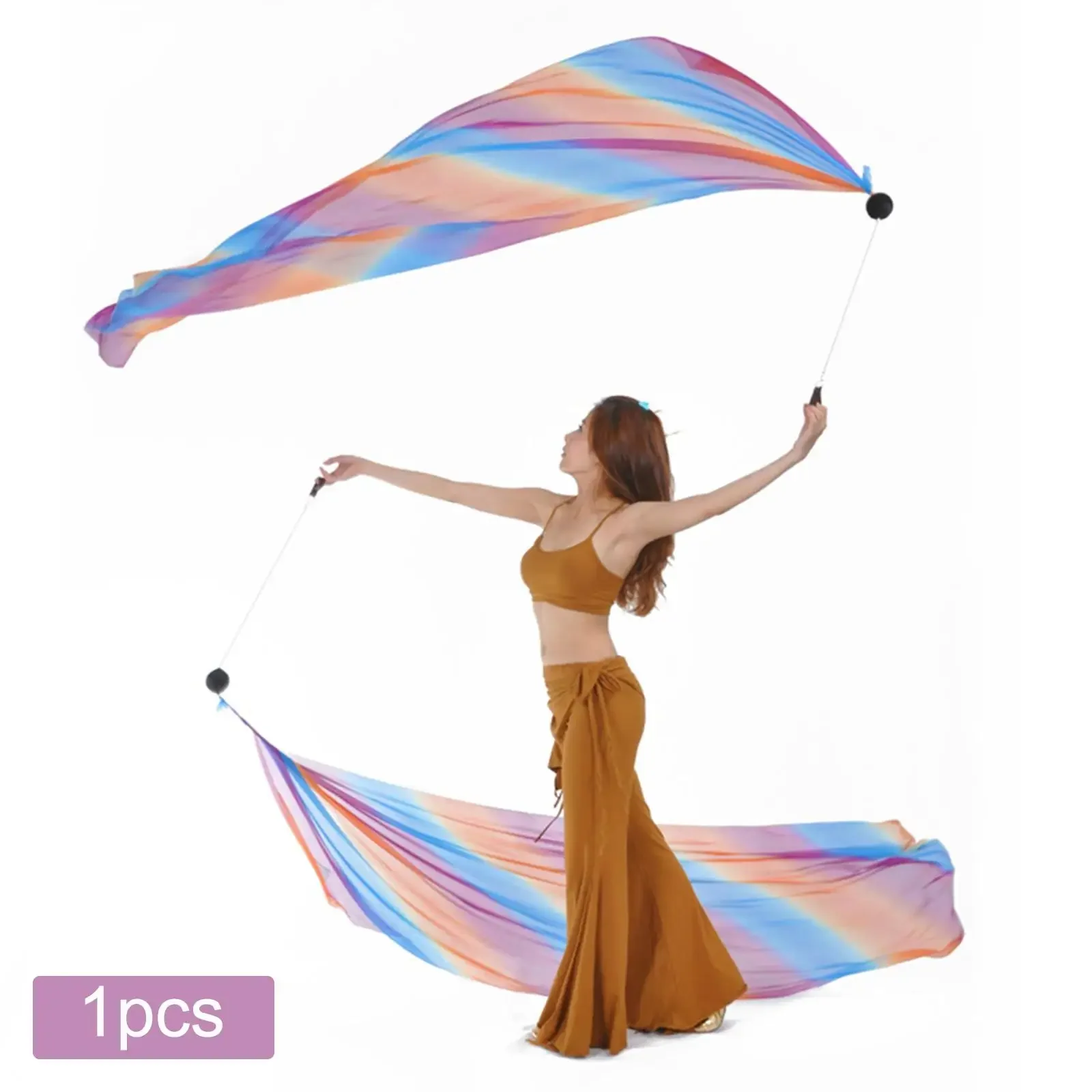 Silk Veil with Poi Ball Belly Dance Poi Streamer Throw Ball in Haka Dance and Polynesian Dances