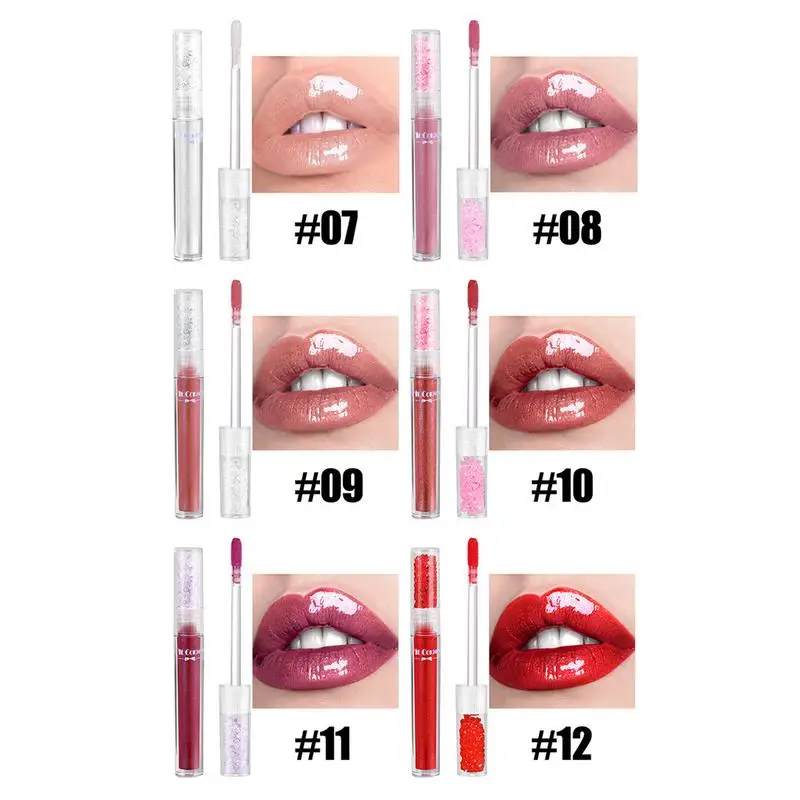 NIEUWE 6 stks/set Spiegel Parel Lipgloss Waterdichte Langdurige Hydraterende Lipstick Shine Glitter Lipgloss Vrouwen Make-Up Cosmetica