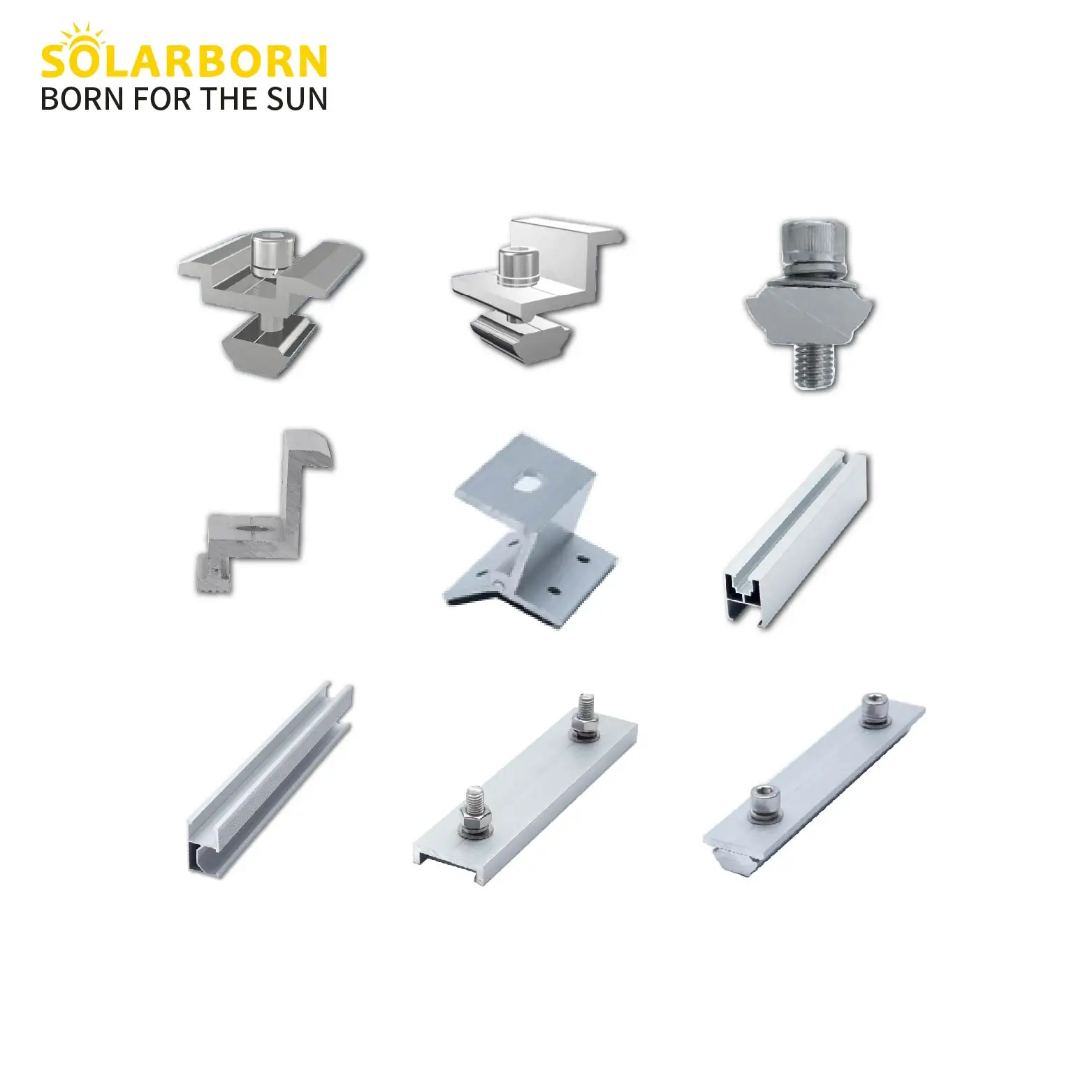 Solarborn customized pitched corrugated tile holding brackets system for home carport farm